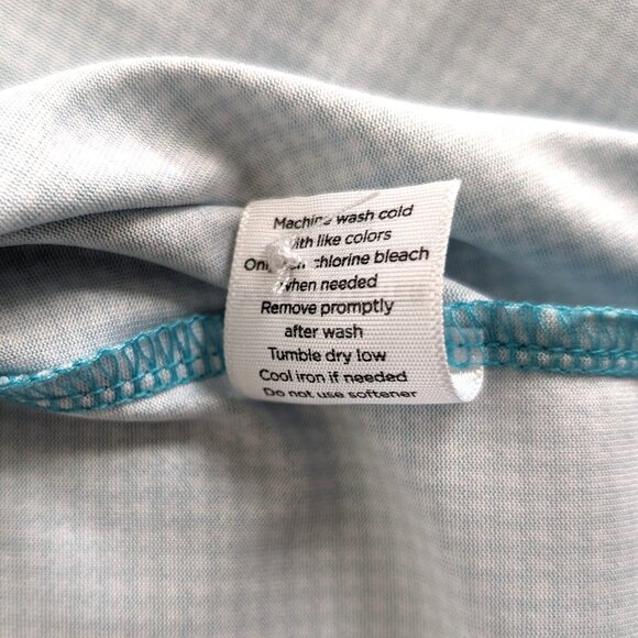 WALTER HAGEN Golf Polo Men's L Seafoam‎ Herringbone Button Logo Short Sleeve - Picture 10 of 12